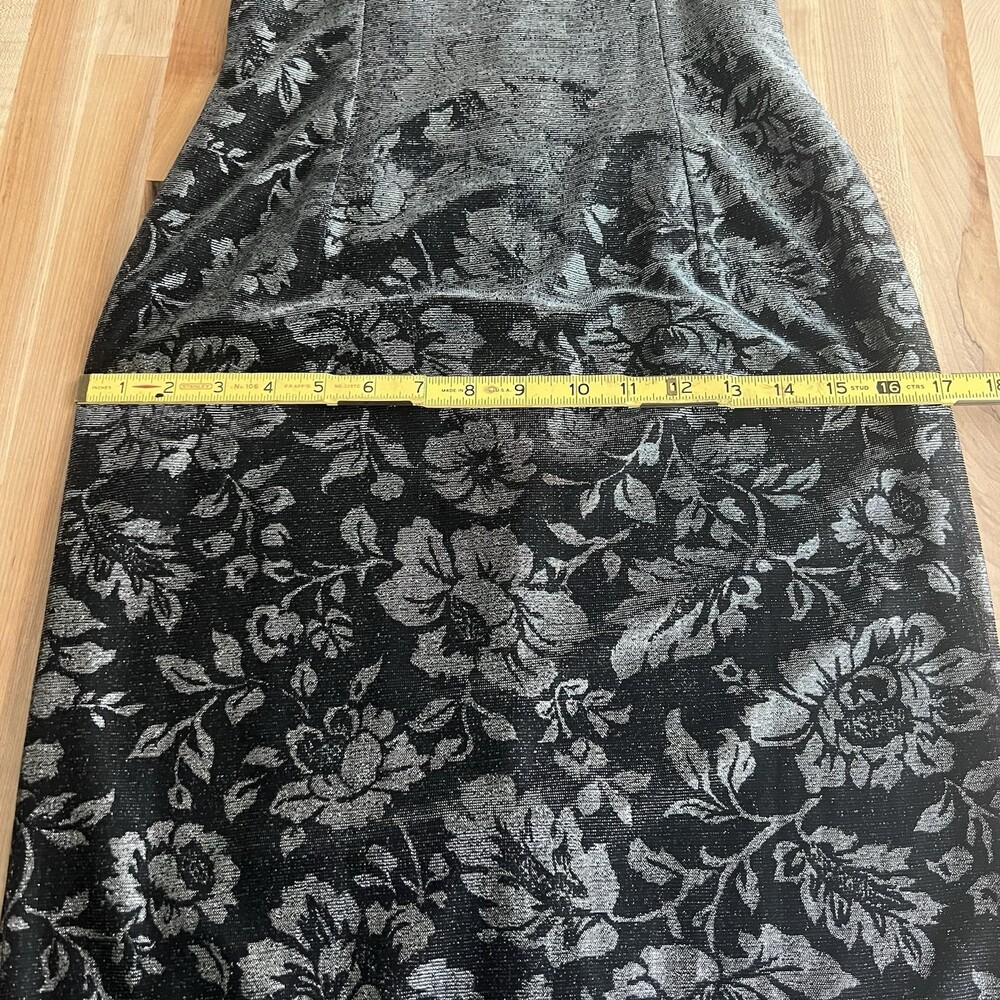 Vtg 90s Y2K Gunne Sax Jessica McClintock Maxi Dress Prom Gown Blk Silver 5/6 - Picture 7 of 11